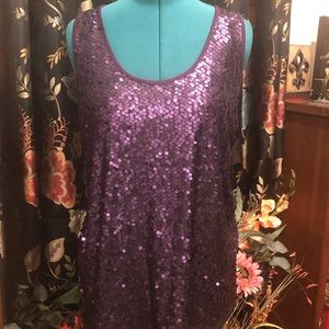 Cato Purple Sequin Tank Top